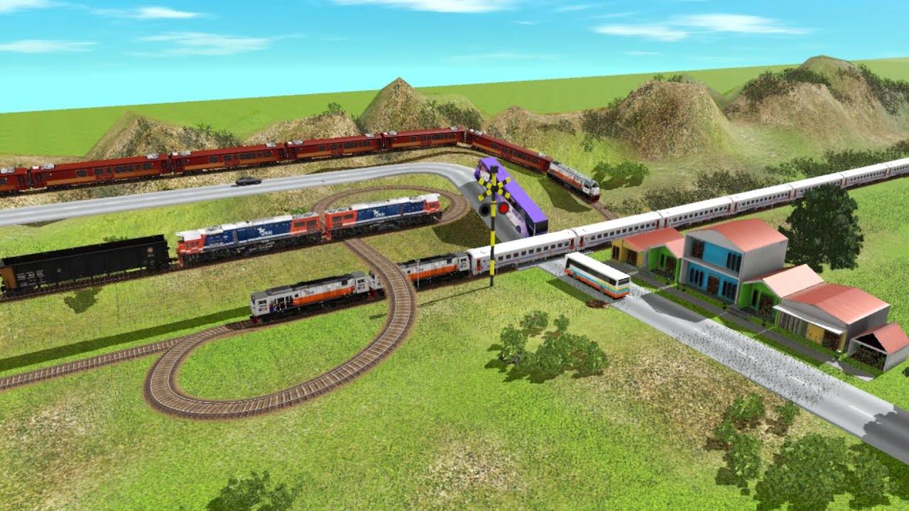 Kereta Api Panjang Bergantian Rel Unik #88