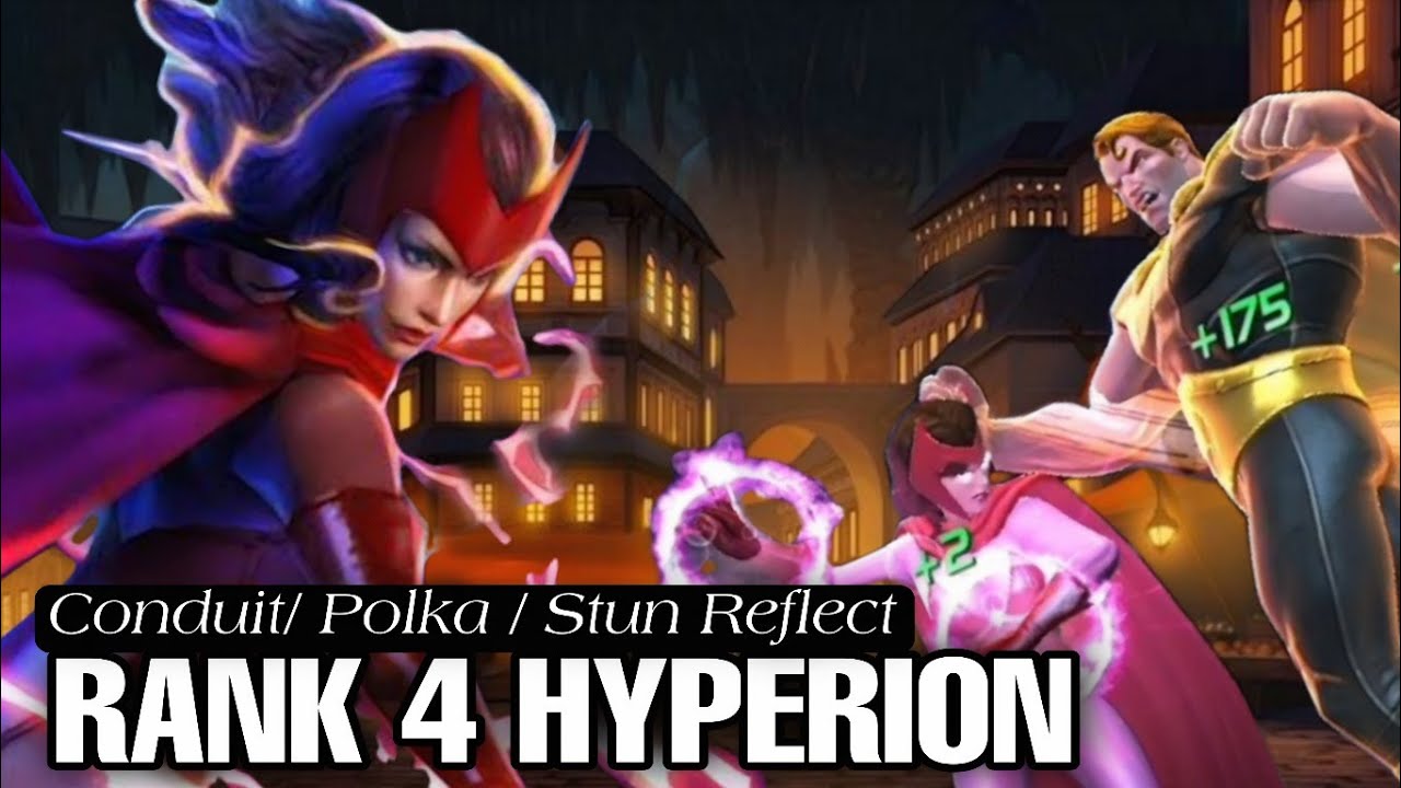 OG Scarlet Witch solos Mini Boss R4 Hyperion on stun reflect and polka dot node (No QS Synergy)