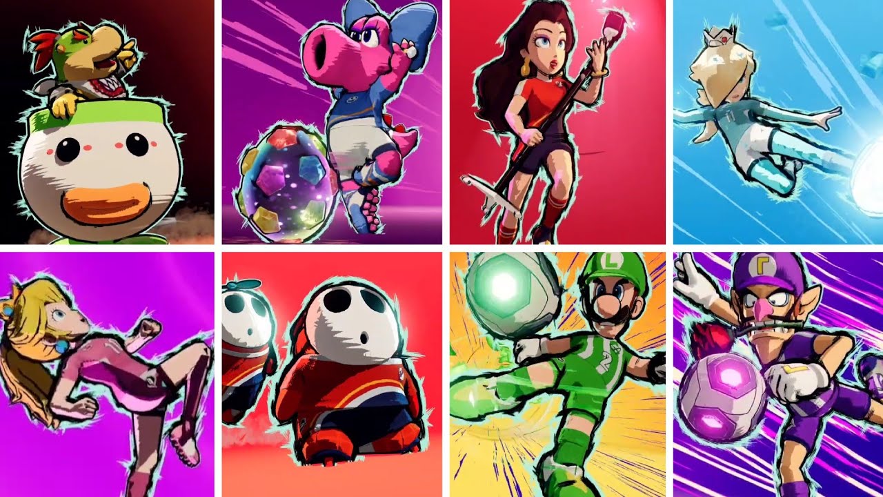 Mario Strikers: Battle League - All Hyper Strikes (DLC Included)