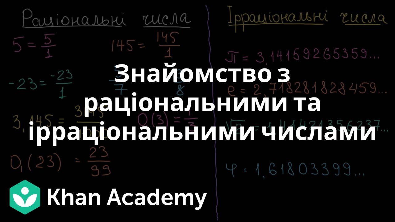 Знайомство з раціональними та ірраціональними числами
