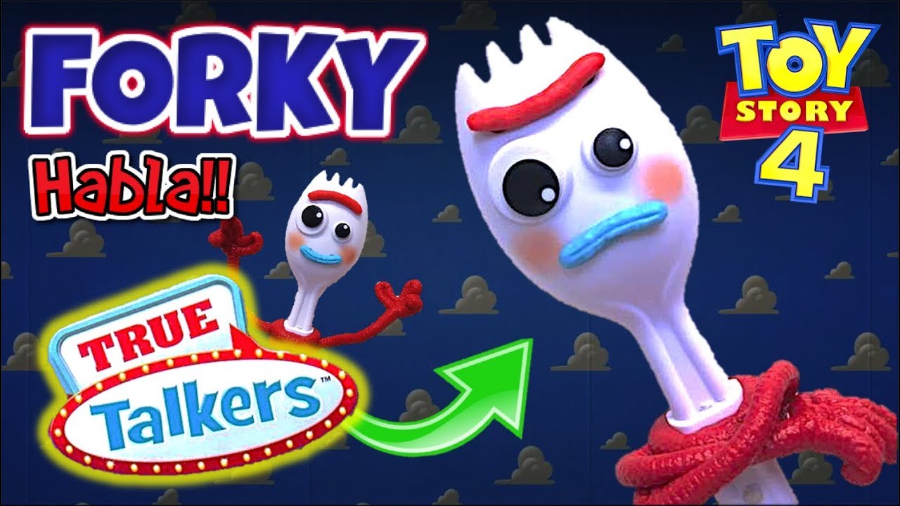 Juguete de FORKY que HABLA en Español (True Talkers) - TOY STORY 4 Mattel 2019 (Reseña/Review)