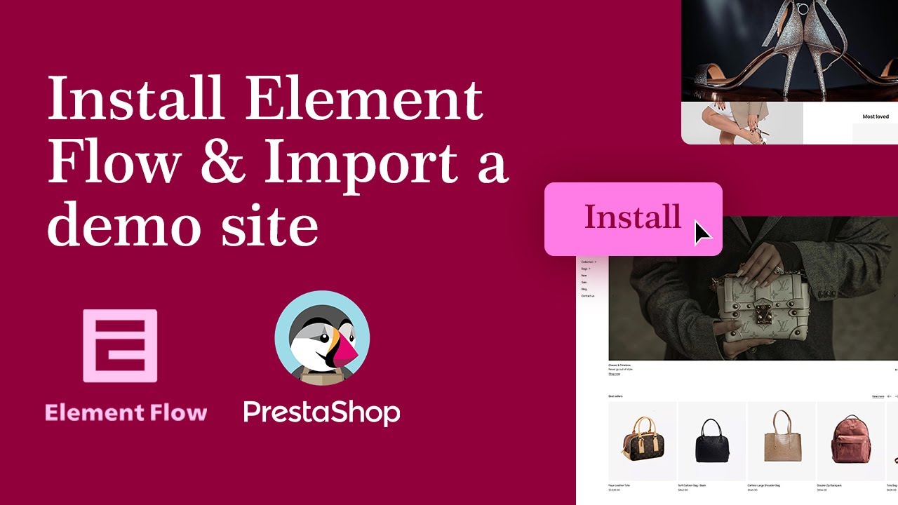 How to install Element Flow page builder on PrestaShop and import a demo site
