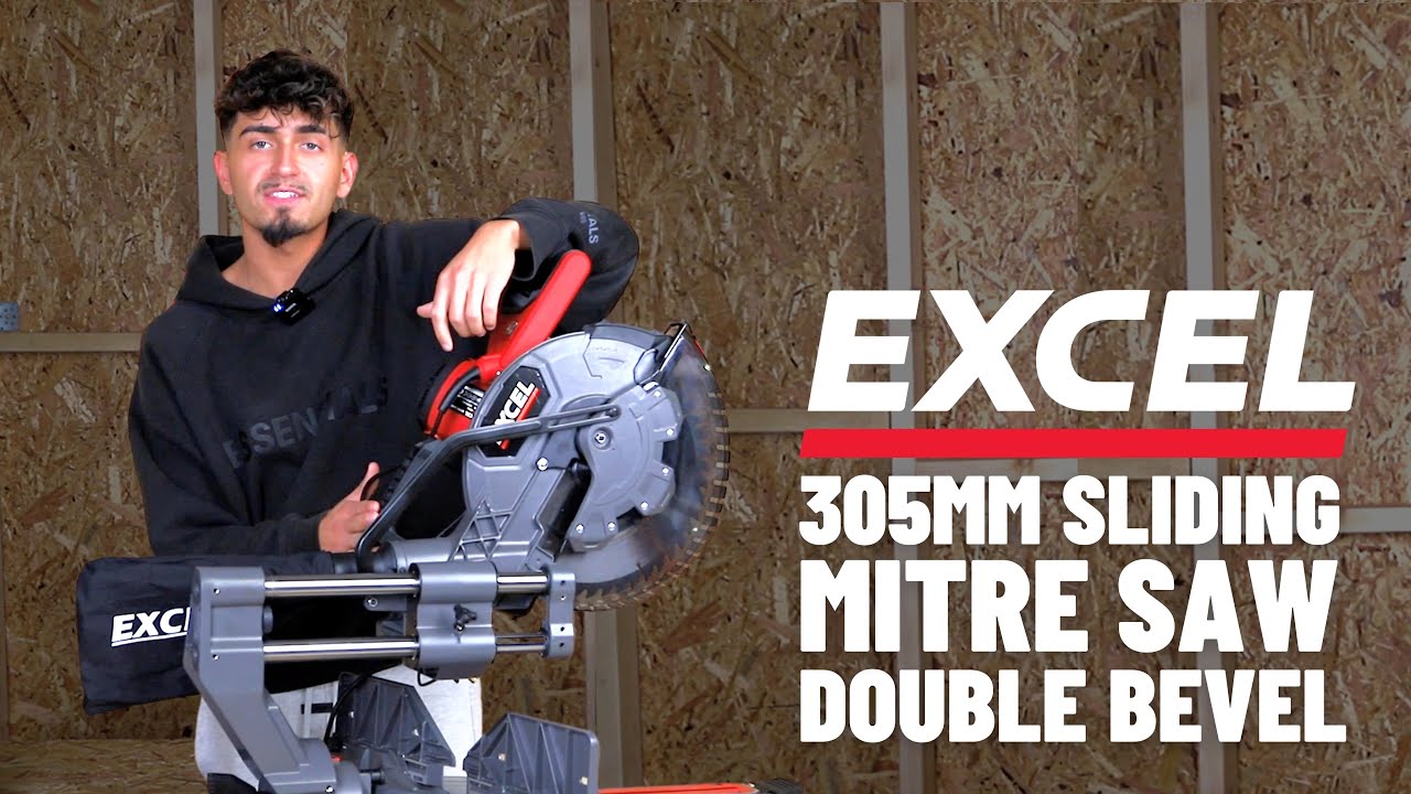 Achieve Flawless Cuts with the Excel 305mm Sliding Mitre Saw Double Bevel!