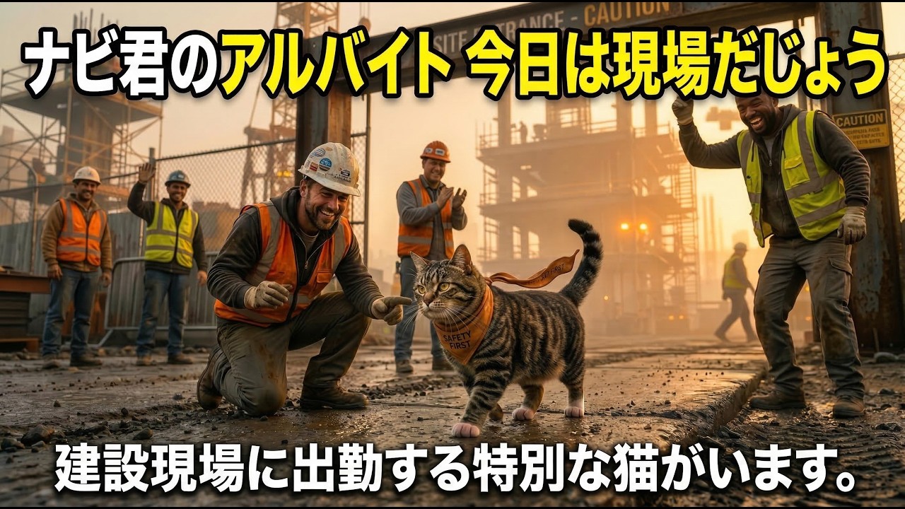 建設現場を制覇したサバトラ猫「ナビ」の物語