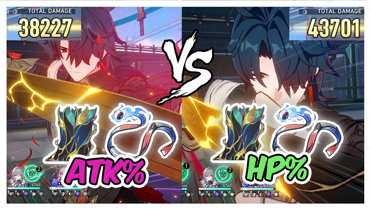 Blade Version 1.6 - HP% vs ATK% Damage Comparison (Boots and Rope) | Honkai Star Rail Blade Guide