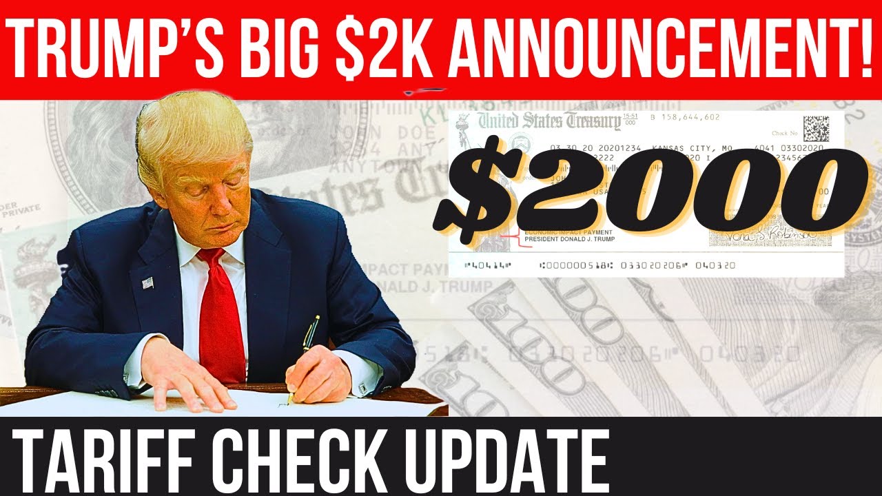 ТАРИФНЫЕ ЧЕКИ НА 2000 ДОЛЛАРОВ ДЛЯ ВСЕХ! ОБЪЯВЛЕНИЕ ТРАМПА! ОБНОВЛЕНИЕ ТАРИФНЫХ ЧЕКОВ НА 600 ДОЛЛ...