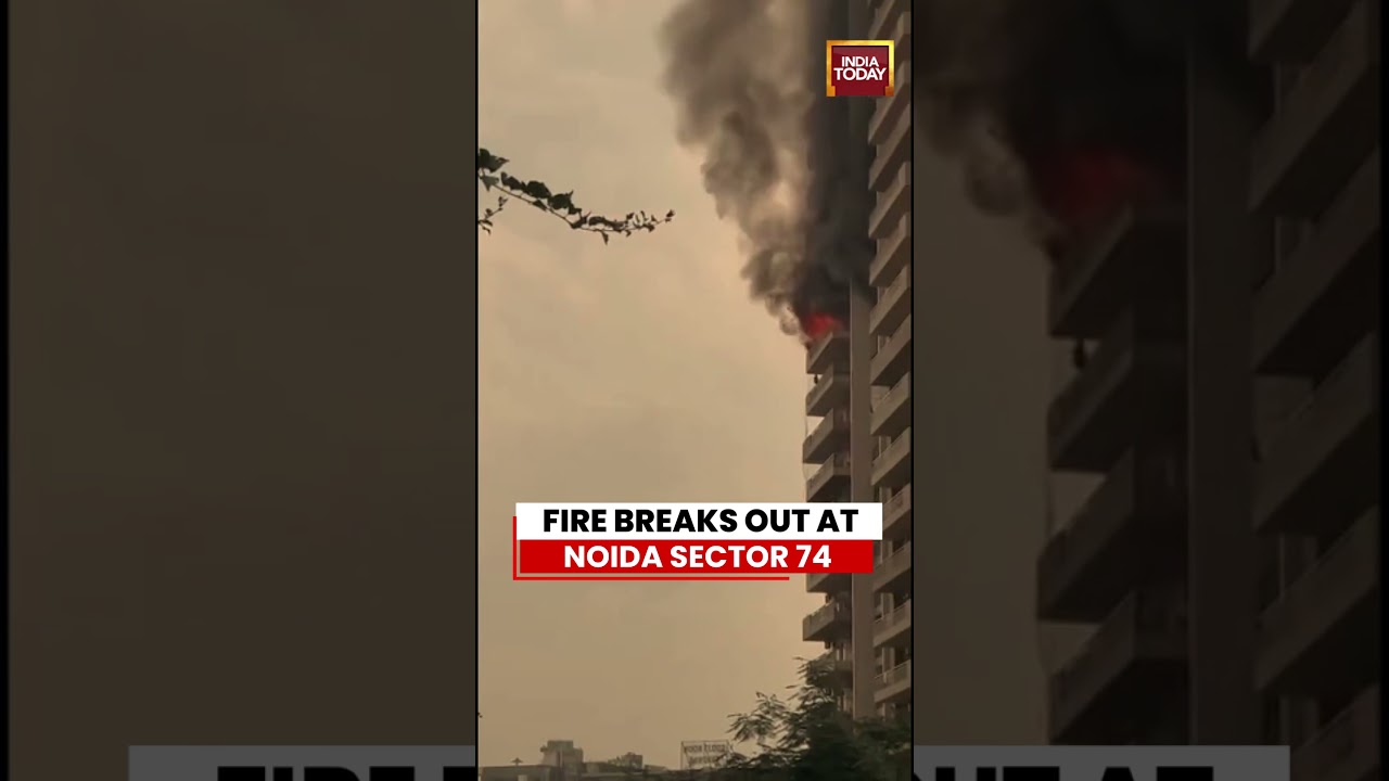Noida Fire News: Massive Blaze Erupts in Sector 74 Flat, Rescue Operation Underway #noida
