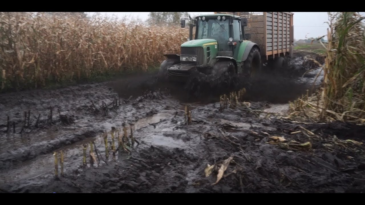 Błoto po ramę!!! Kukurydza 2017 John Deere 6170M John Deere 6630 Premium John Deere 7250