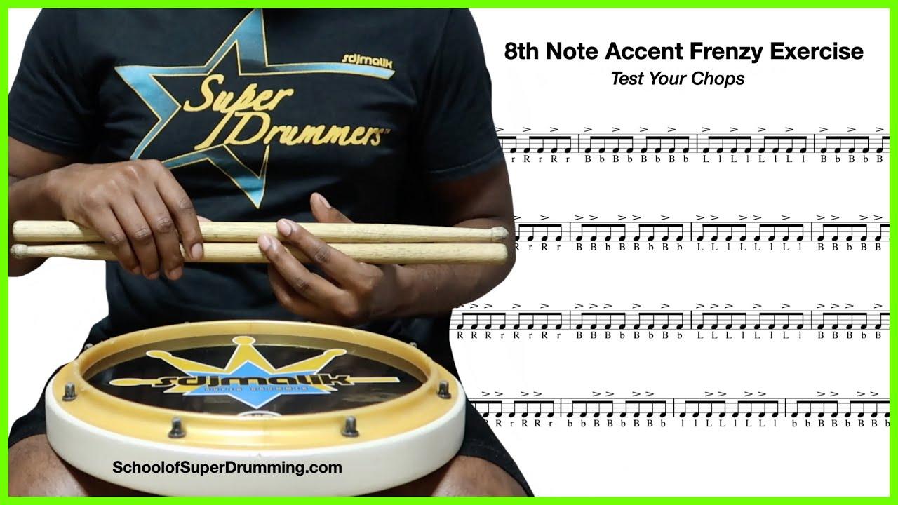 BASIC EXERCISE FOR DRUMMERS | 8th Note Accent Frenzy
