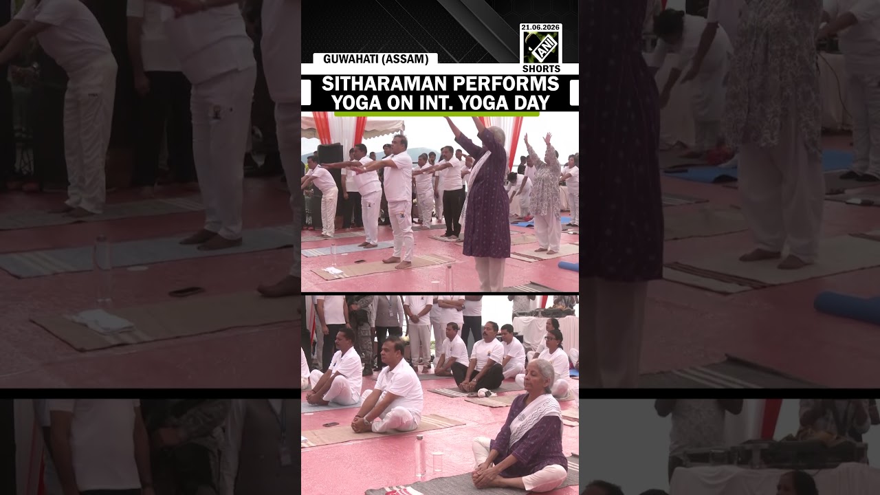 FM Nirmala Sitharaman performs yoga on the occasion of International Day of Yoga in Guwahati