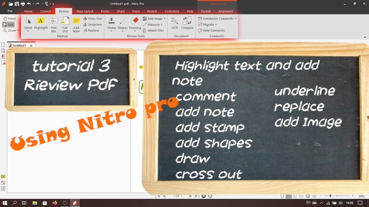 Tutorial 3 | Review tab in Nitro Pro | Add Comment or Notes in Pdf | Using Nitro Pro