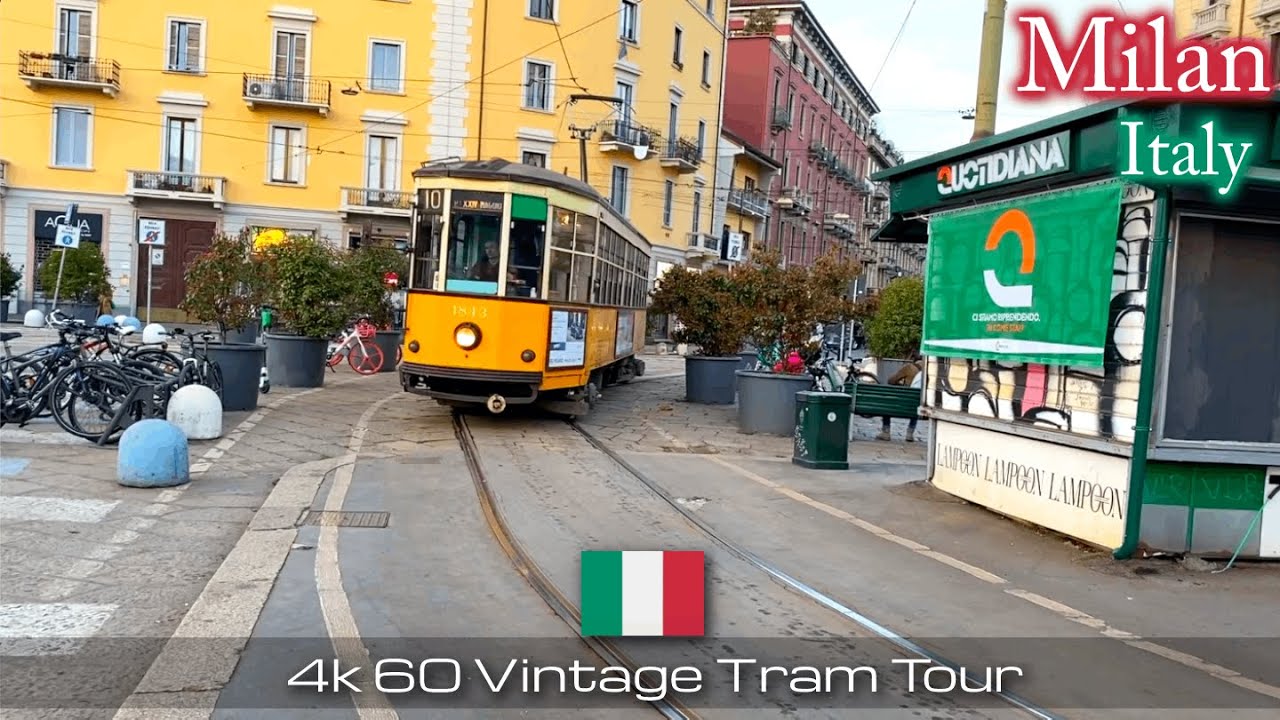 Vintage tram of Milan 🇮🇹 | Inter-City tour in Tram | 4K 60p Tram tour | Milan, Italy