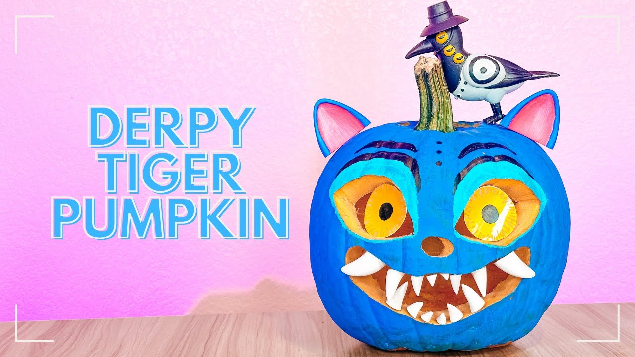 I Turned a Pumpkin into a Derpy Tiger Jack-O-Lantern | K Pop Demon Hunters Halloween