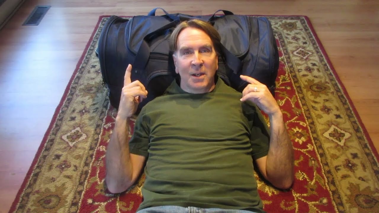 Camping equipment packing for a flight