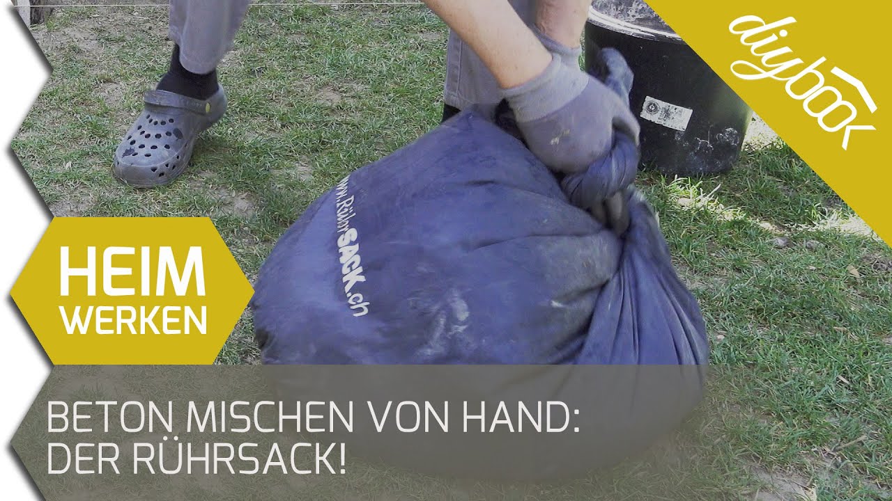 Beton mischen von Hand: Oder Beton mischen im Sack