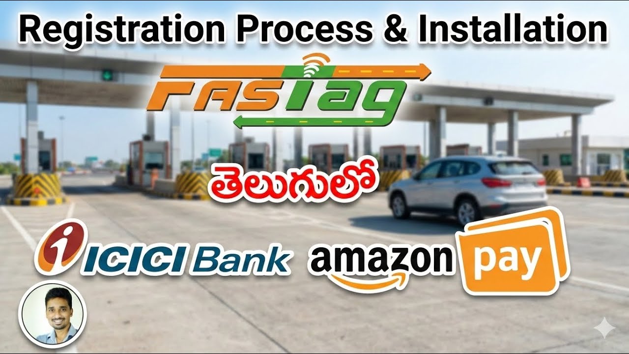Amazon Pay ICICI FASTag Registration Complete Process and Installation in Telugu