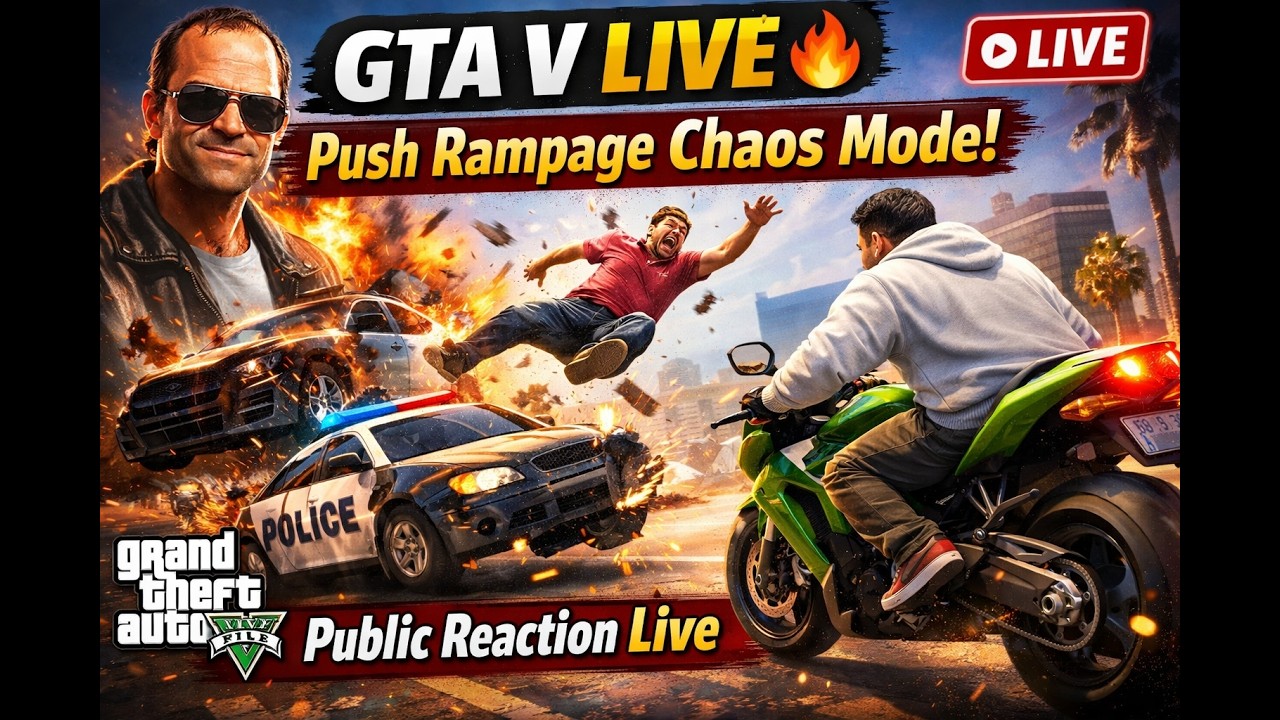 GTA 5 LIVE 🔥 Extreme Push Rampage Challenge | Bike Se Sabko Uda Diya 😱 Hindi Gameplay