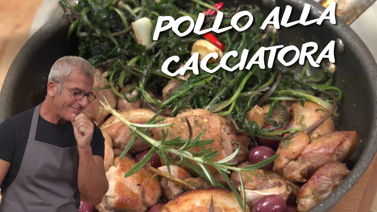 POLLO ALLA CACCIATORA E CICORIA - Le ricette di Max Mariola