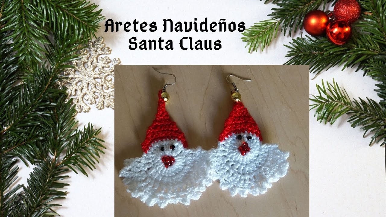 Como Hacer Aretes Navideños de Santa Claus