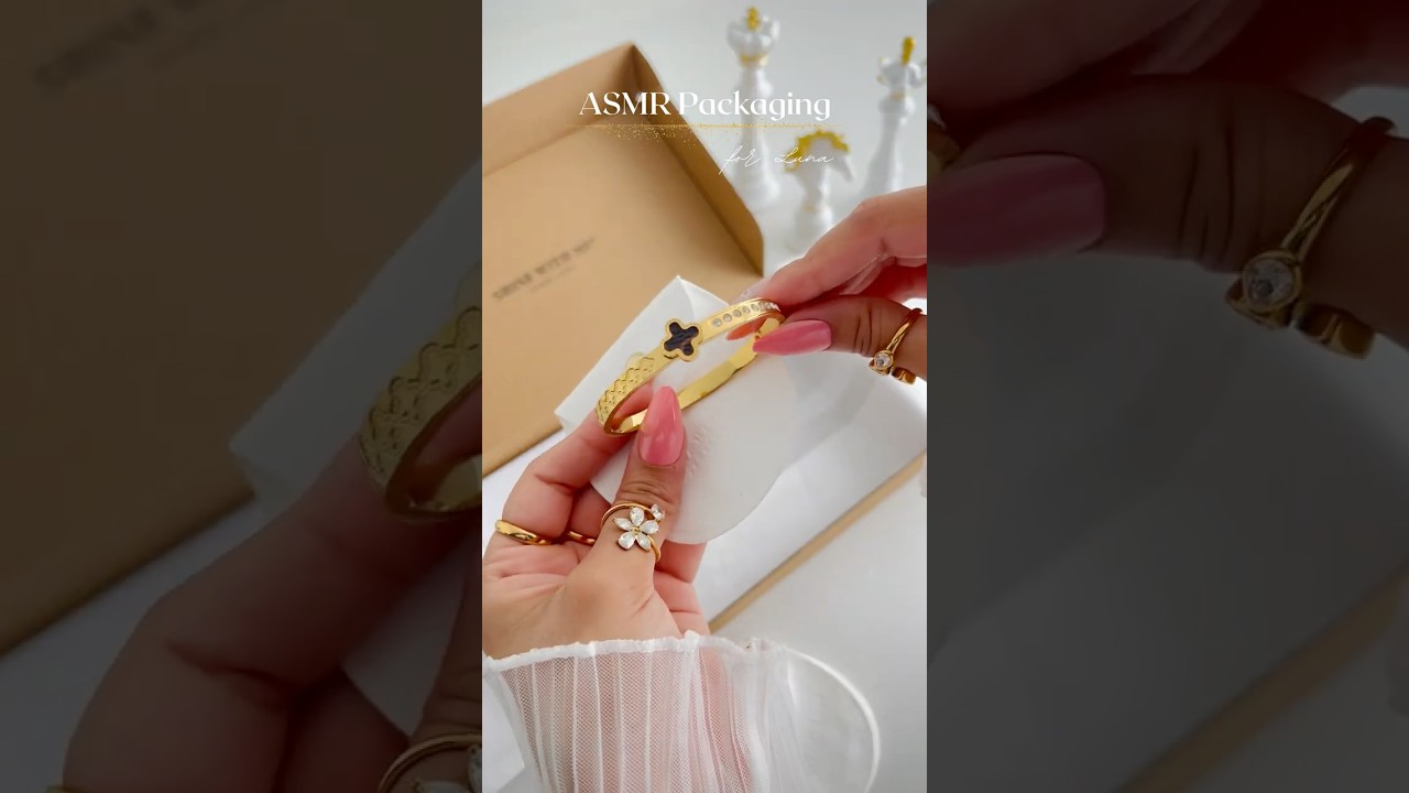 ASMR Packaging for Luna✨ Luxury Gold Plated Jewelry | Shine With Me #asmrsounds #packingorders