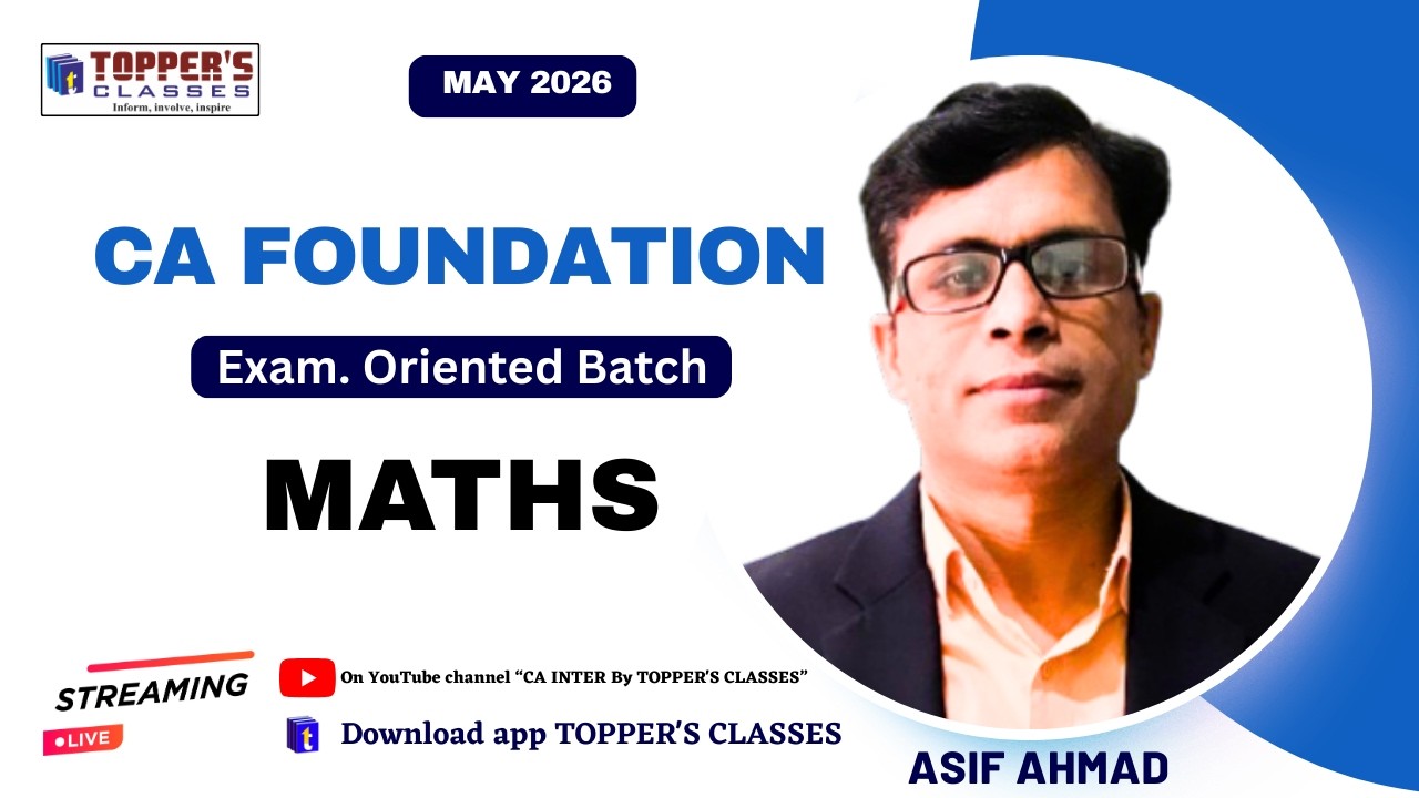 CA FOUNDATION /  MATHS / MAY '26  I 16-03-26