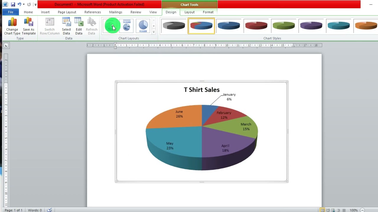How to visualize data in Microsoft Word.
