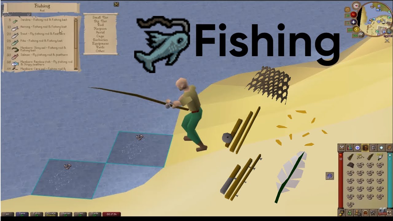 ازاي تعلي اسكيلز السمك في لعبة OSRS بالعربي Fishing Old School RuneScape