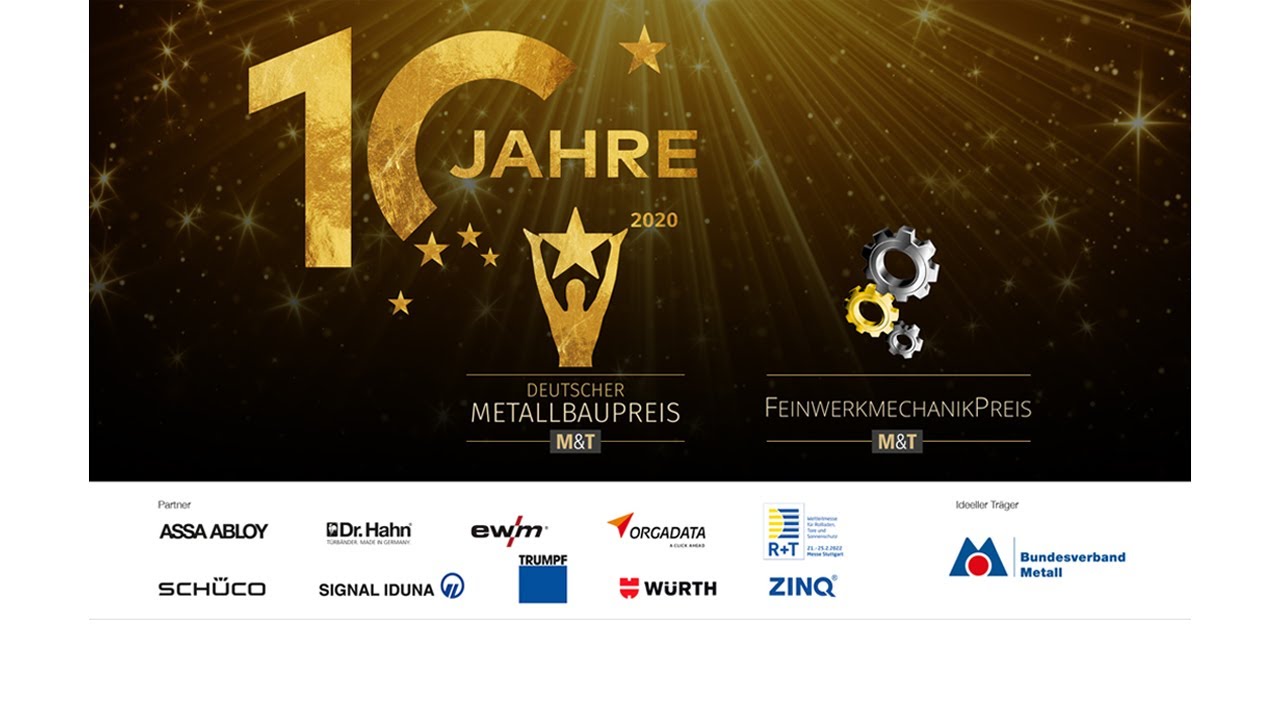 Preisverleihung Deutscher Metallbaupreis und Feinwerkmechanikpreis 2020
