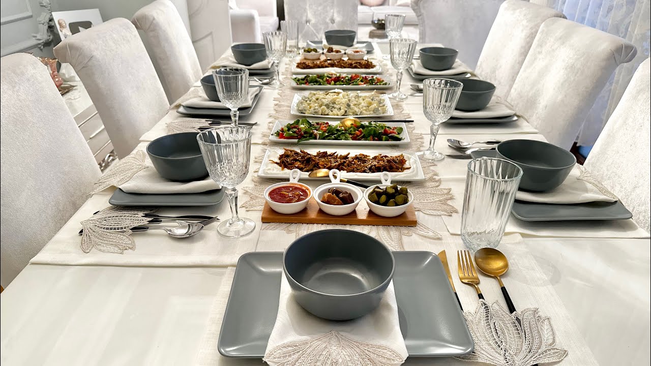 8 Kişilik iftar Yemeği Hazırlığı / Akşam Yemeği Menüsü/ Mantar Çorbası Hünkar Beğendi Soslu Köfte