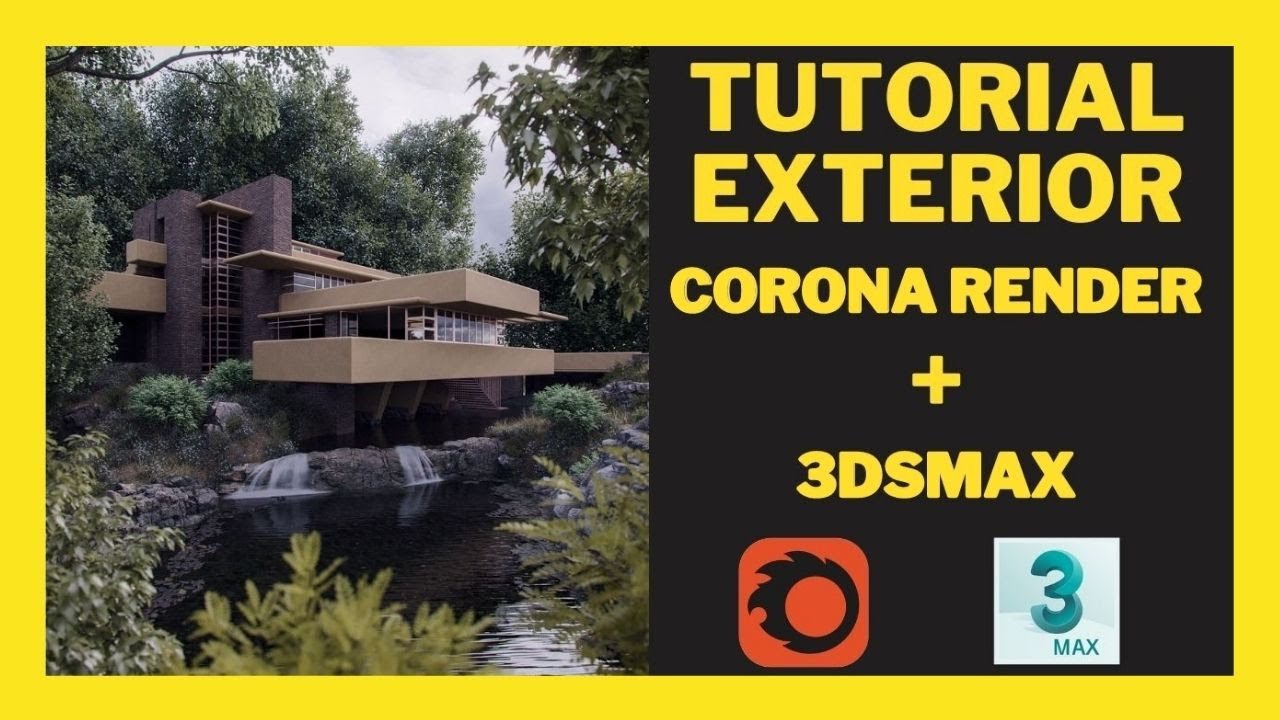 ✅TUTORIAL Render exterior desde 0️⃣ en Corona render y 3ds Max✅ | Casa de la cascada 🌊