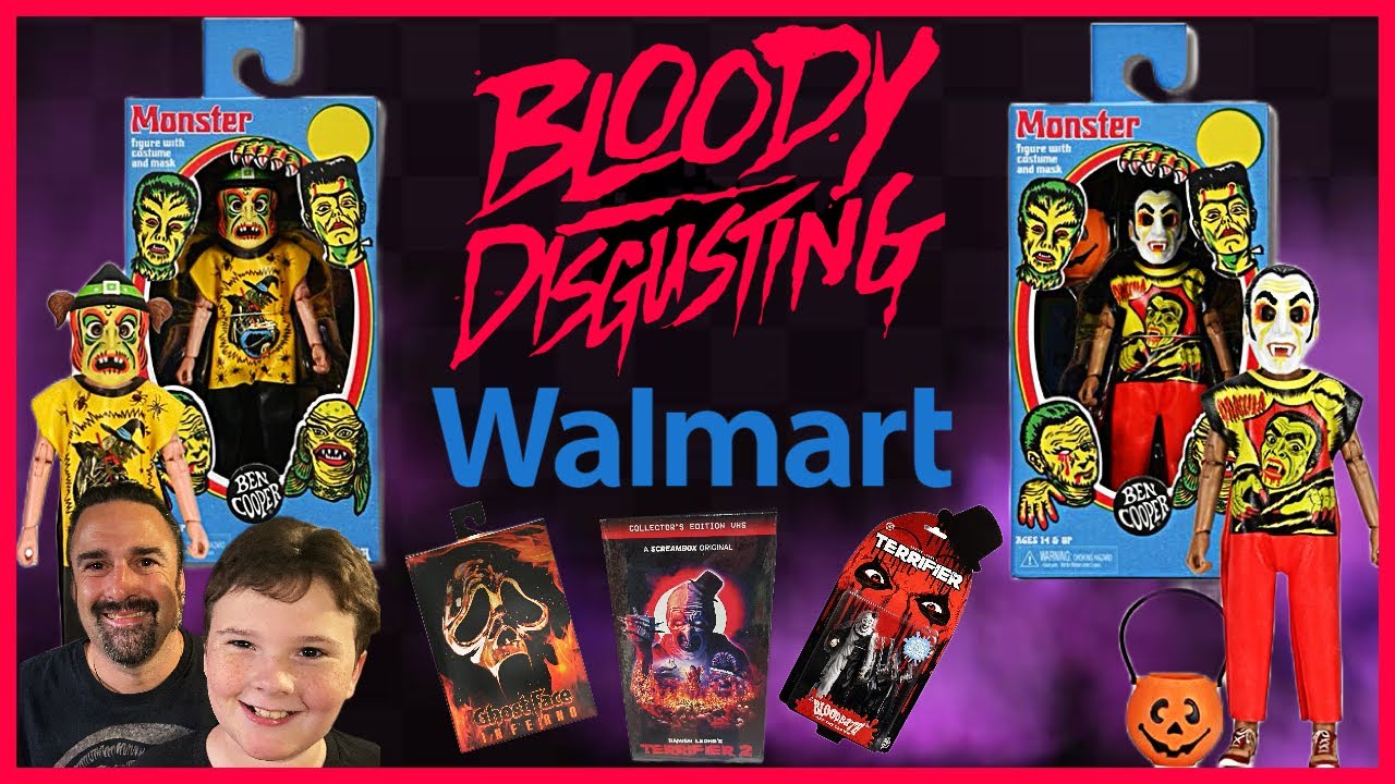New Walmart Bloody Disgusting Horror Collection! NECA Ben Cooper Scream Pennywise Terrifier VHS