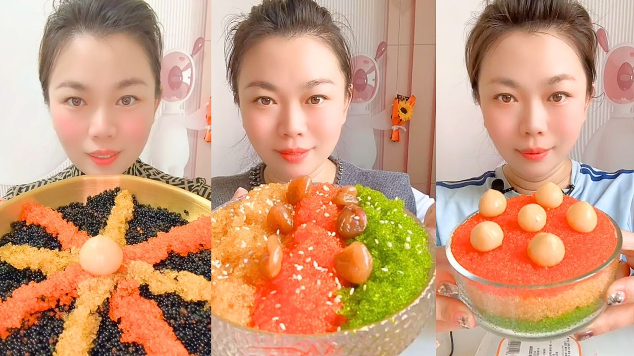 Homemade Chinese Fish Roe ASMR | Colorful Fish Eggs Eating | #213