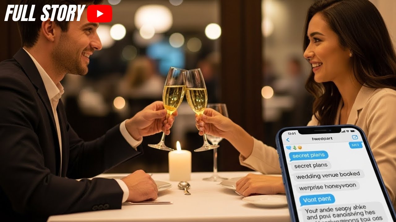 During our anniversary toast, my fiancée shared dreams of our future, though the overlooked text...