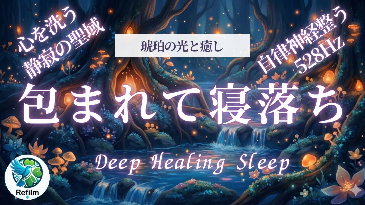 【528Hz】包まれて寝落ち。巨木の森と琥珀の光で深く眠る｜自律神経を整える睡眠導入音楽 Deep Healing Sleep Music