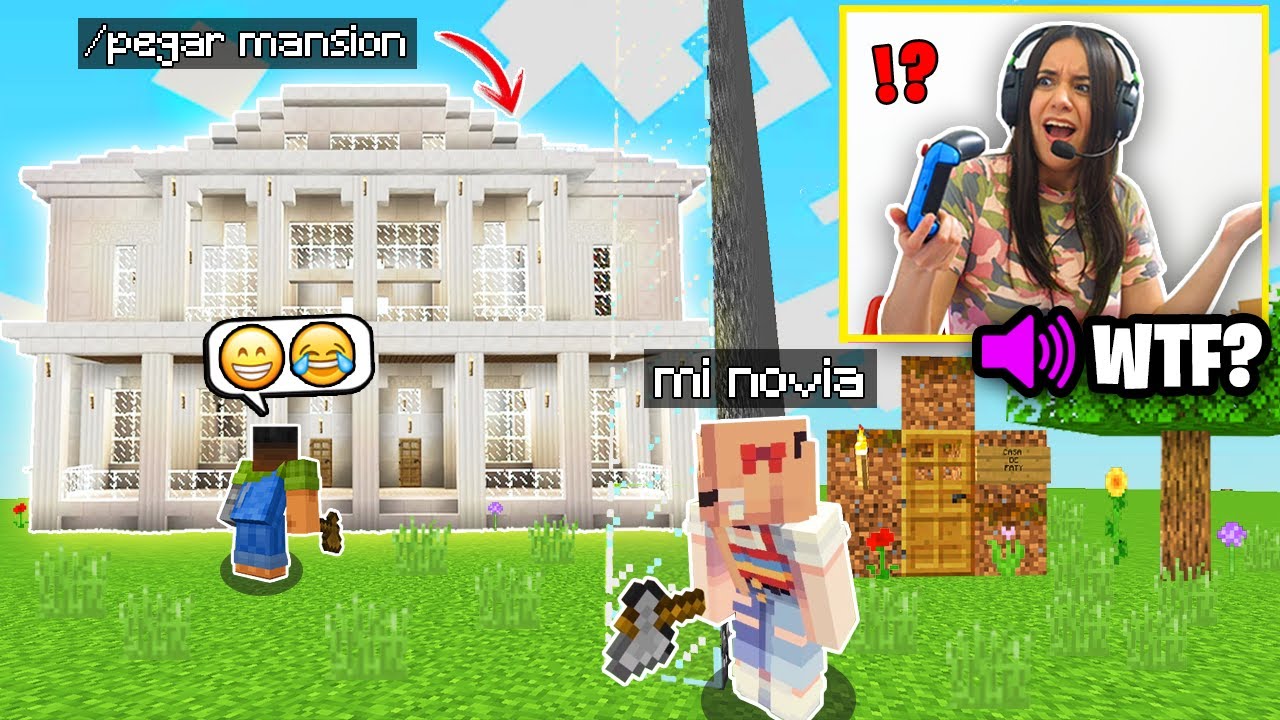 Trolleé a mi NOVIA con HACKS en una BATALLA de CONSTRUCCIÓN 😂 MINECRAFT