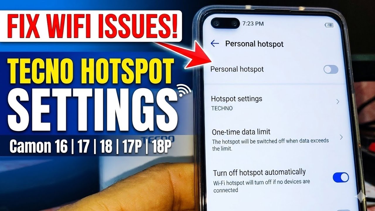 TECNO MOBILES WIFI Hotspot Setting | Tecno Camon16 | Camon17 | Camon18 | Camon17P,18P WIFI Setting