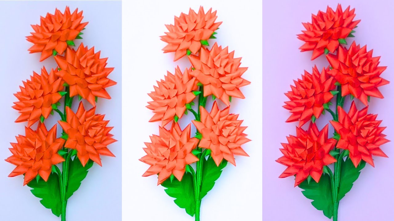 WOW FANTASTIC ! Very Easy  Realistic 3D Paper Flowers / How to Make 3D Origami DIY / Paper Flowers
