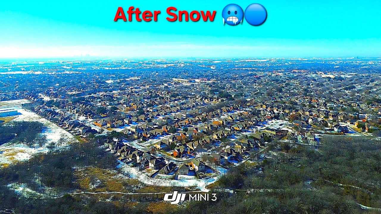 Epic Aerial Flight after snowing in Texas #dji 