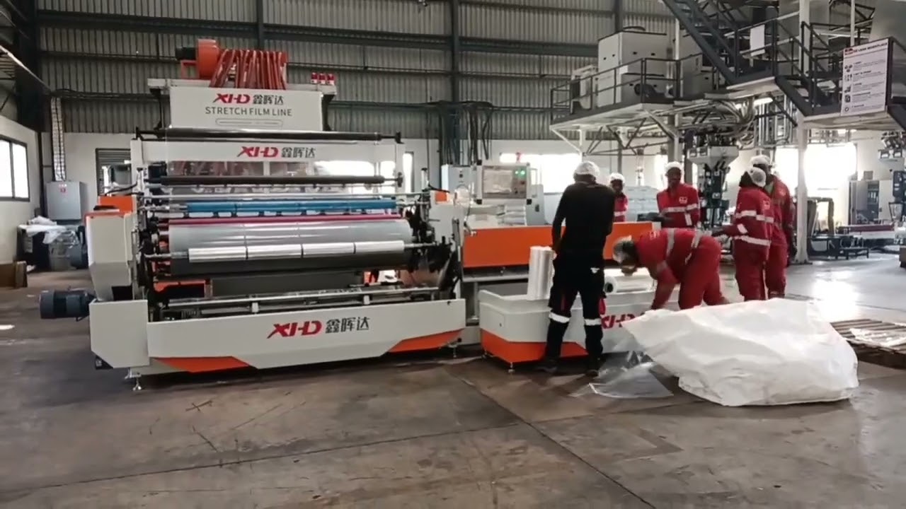 Automatic XHD brand 2 meter stretch film machine installed and running in Zambia