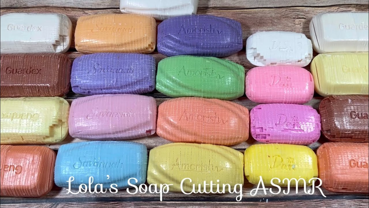 ASMR Soap cube cutting 💗💛🤍 Giant soap set from Saudi Arabia! 💜💚💙 Relaxing ASMR 🧡