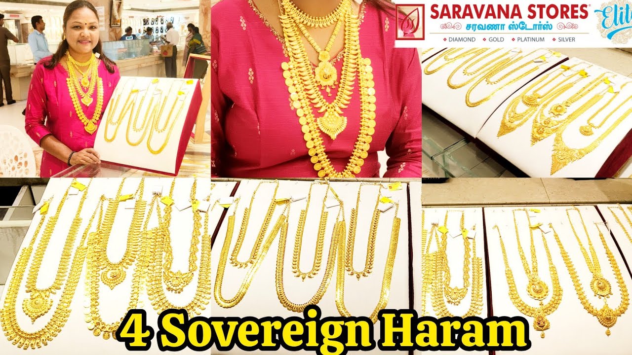 Tnagar Saravana Elite Gold Haram Design 4 Sovereign Kerala Turkey Lappa Calcutta Design 
