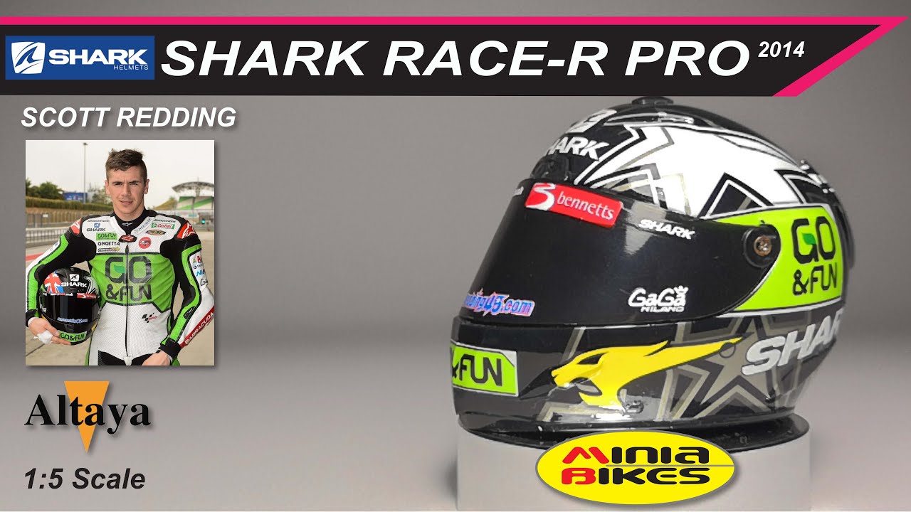 EP585 | SCOTT REDDING (2014) | SHARK RACE - R PRO CARBON | ALTAYA | 1:5 SCALE | MINIATURE HELMET