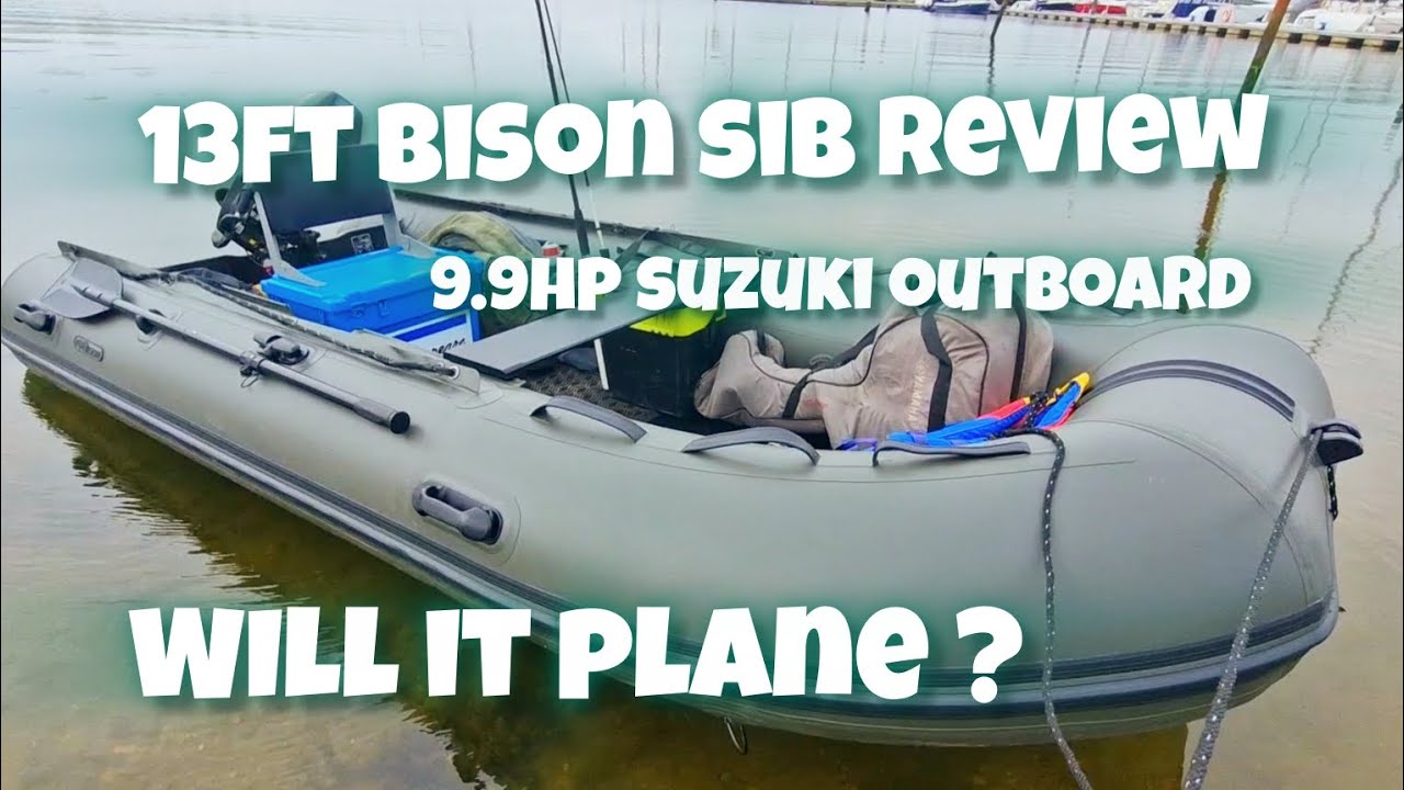 Bison 13ft aluminium deck sib with 9.9hp outboard plane test