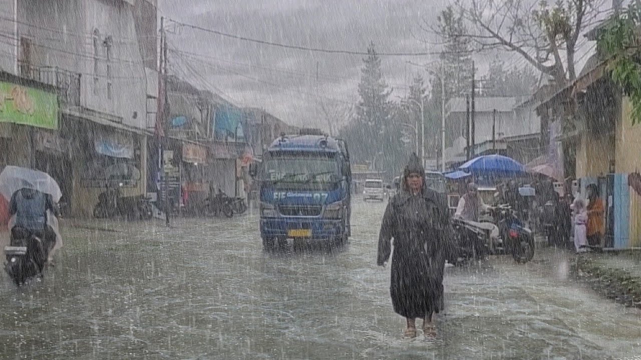 RAIN HITS ASIA ! THE MOST EXTREME MONSTER HURRICANE HIT VILLAGE LIFE 🥶🥶