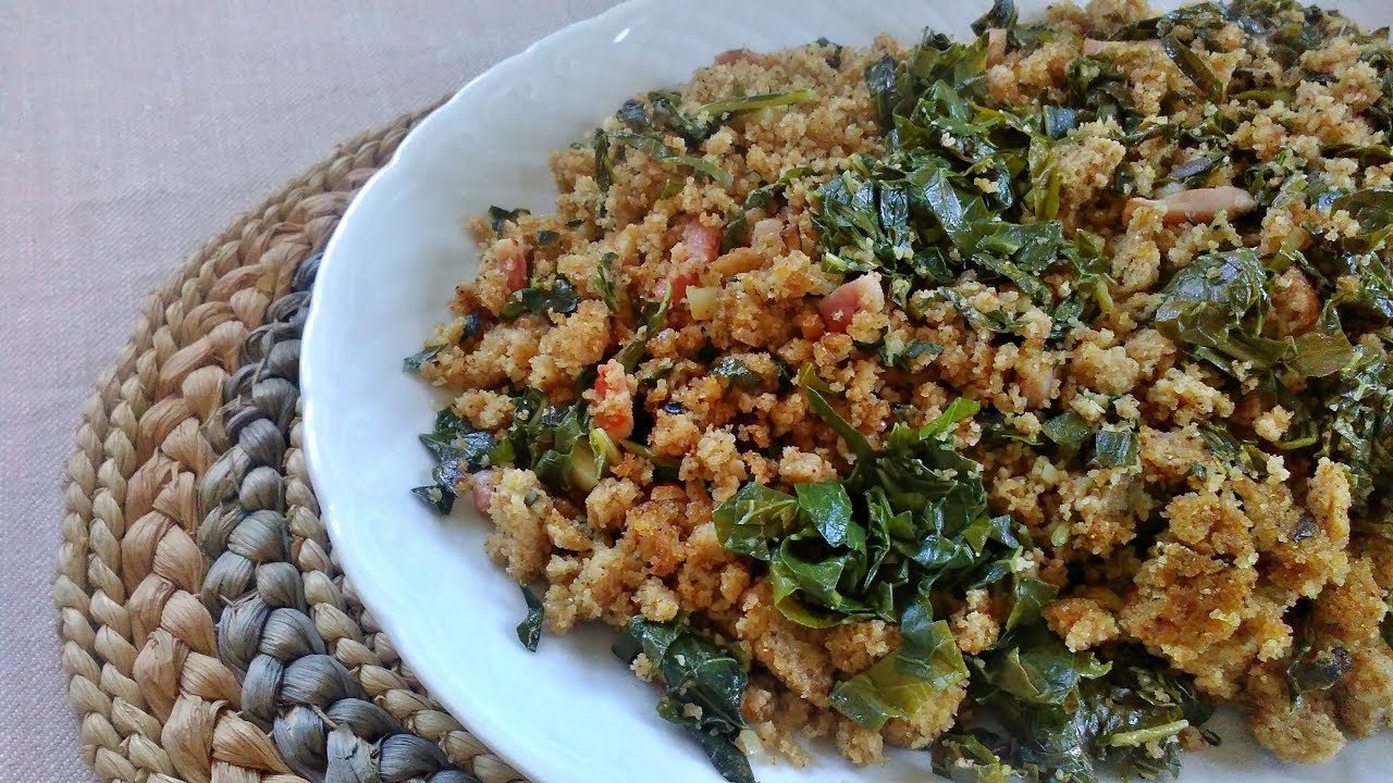 Migas de couve galega com bacon