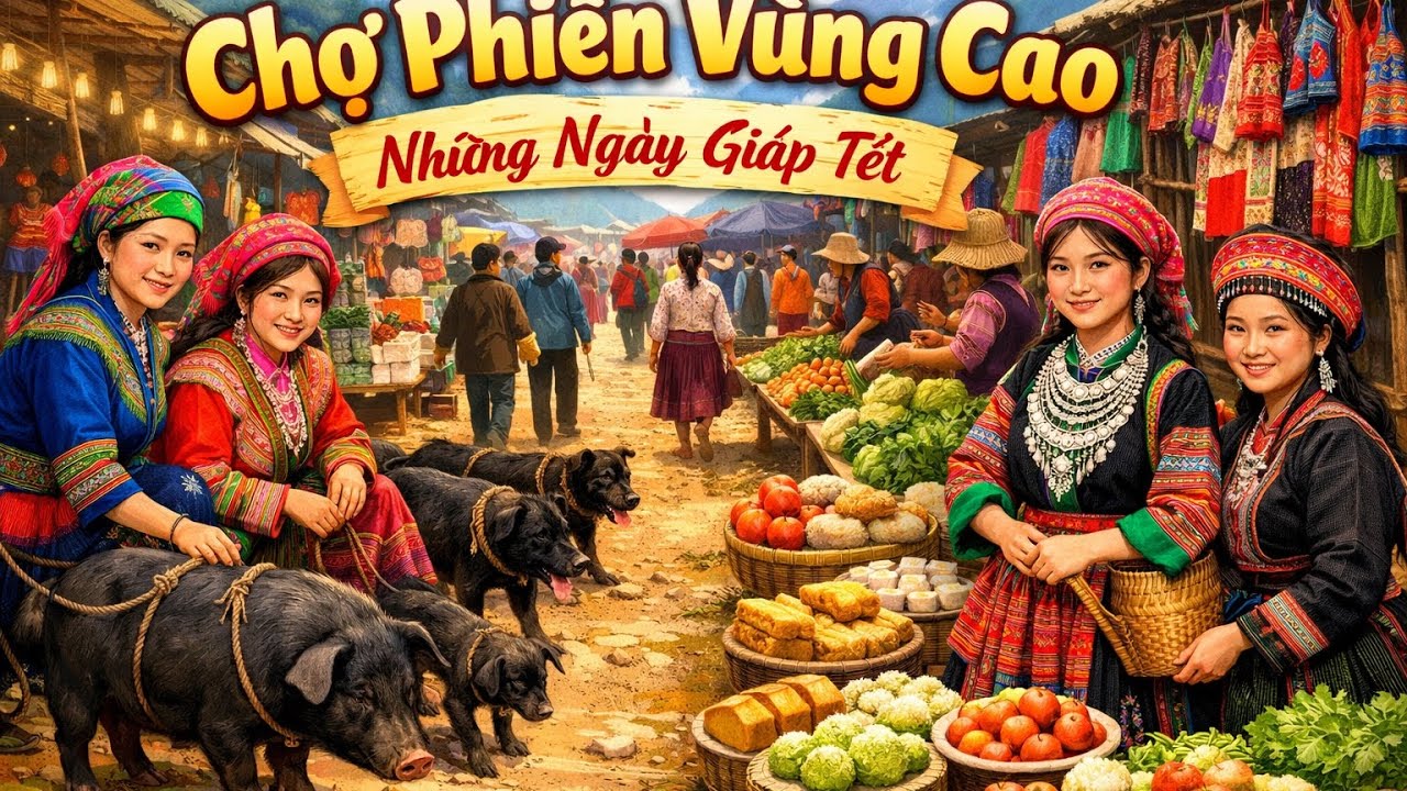 CHỢ PHIÊN VÙNG CAO NHỮNG NGÀY GIÁP TẾT - BÀ CON BÀY BÁN RẤT NHIỀU MẶT HÀNG ...
