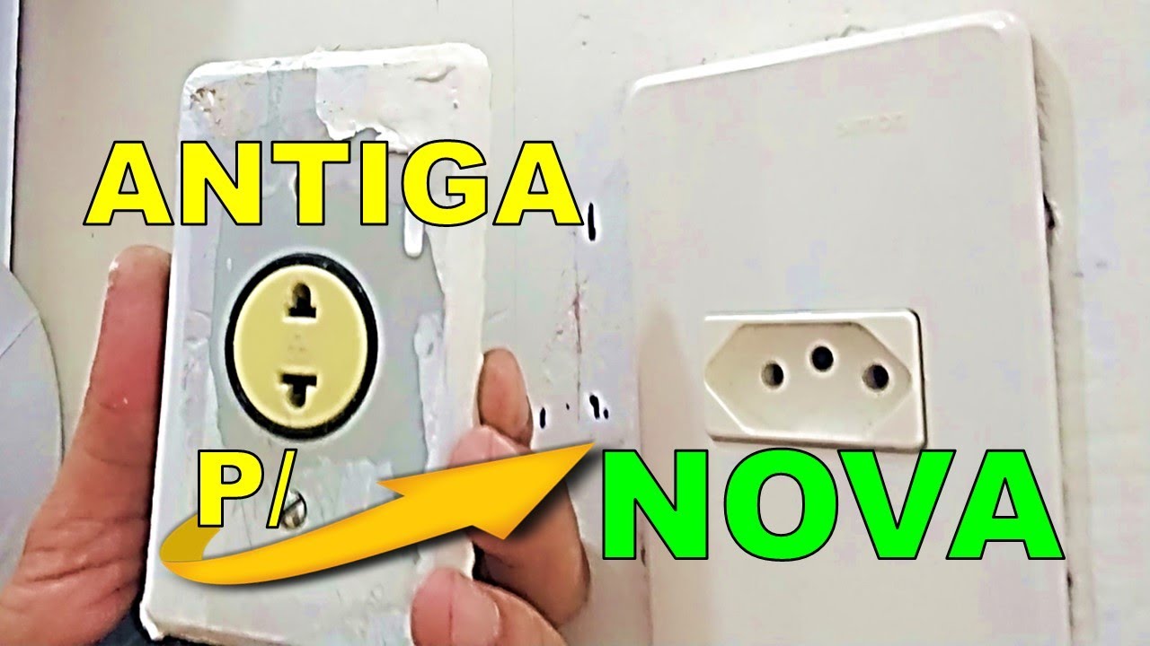 COMO TROCAR TOMADA ANTIGA POR NOVO PADRÃO, instalação de tomada padrão novo com dois fios!