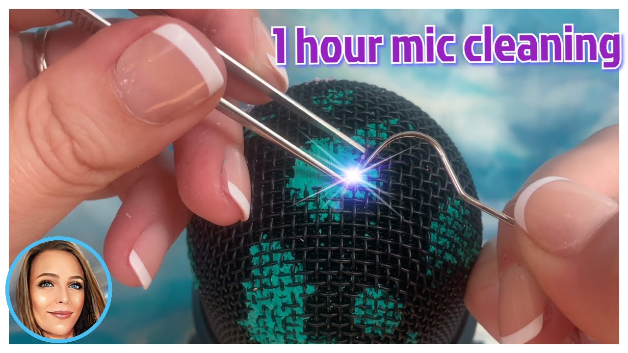 1 hour! ASMR - Metal Sounds - Microphone picking - cleaning my Blue Yeti microphone 🎙🎤⚒️