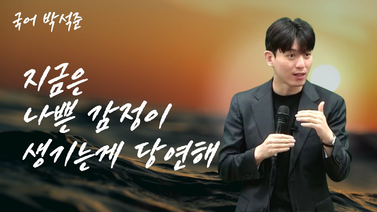 [메가스터디] 국어 박석준쌤 - 지금은 나쁜 감정이 생기는게 당연해