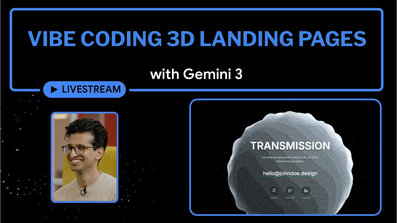 Vibe Coding 3D Landing Pages with Gemini 3